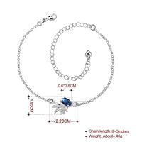 Sapphire Blue Pineapple Anklet in 18K White Gold Plated