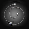 Sapphire Blue Pineapple Anklet in 18K White Gold Plated