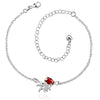 Ruby Pineapple Anklet in 18K White Gold Plated