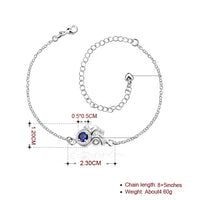 LOVE Sapphire Anklet in 18K White Gold Plated
