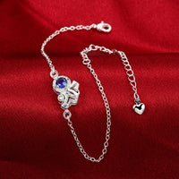 LOVE Sapphire Anklet in 18K White Gold Plated