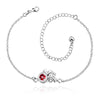 LOVE Ruby Anklet in 18K White Gold Plated