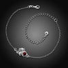 LOVE Ruby Anklet in 18K White Gold Plated