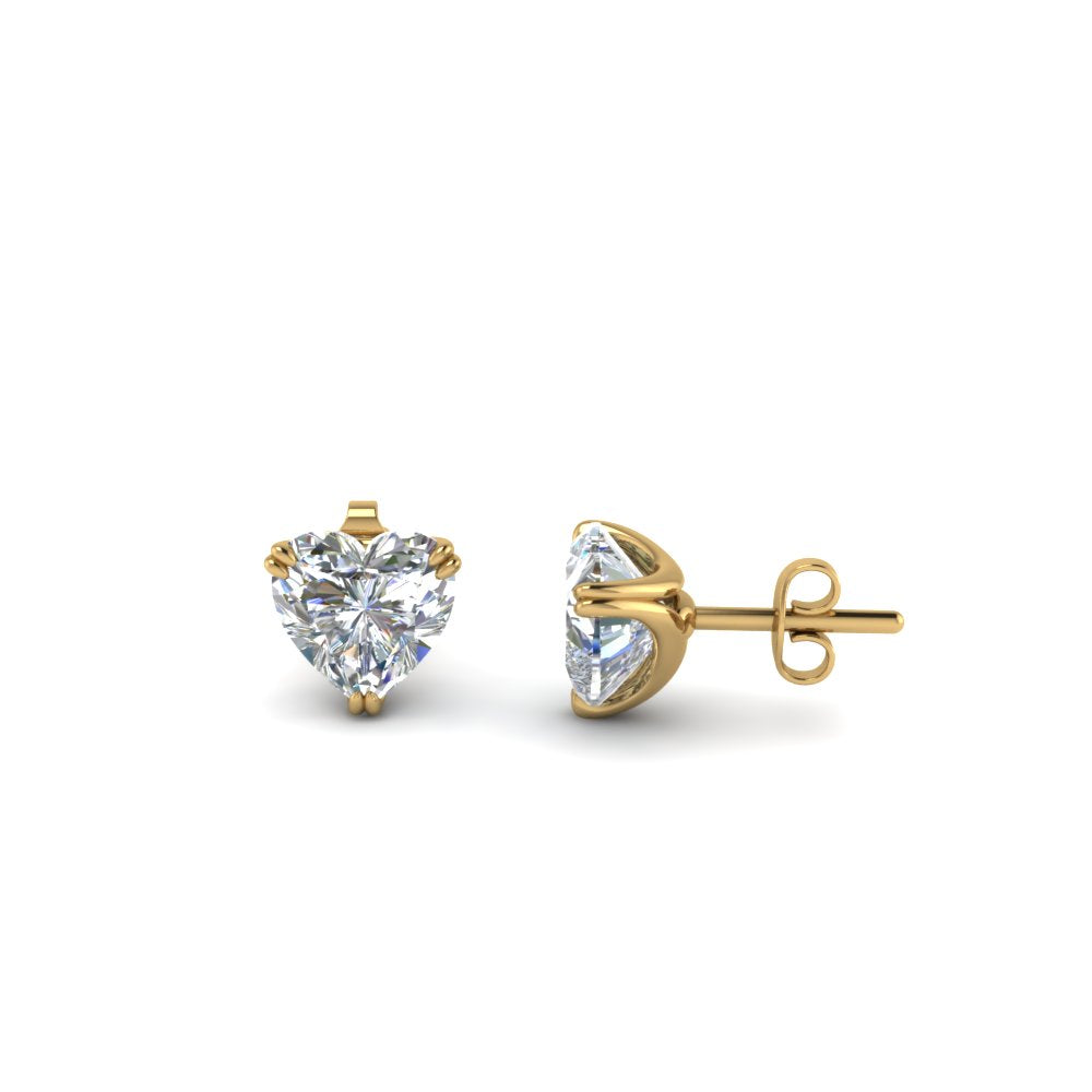 Heart Stud Earrings Made with Austrian Elements in Sterling Silver Plated