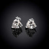 Heart Stud Earrings Made with Austrian Elements in Sterling Silver Plated