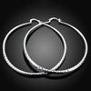 Sleek Silver Plated Roman Ingrain Classic Hoops
