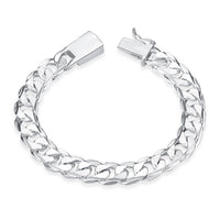 Silver Plated Unisex Curb Chain Italian Bracelet