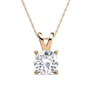 Solitaire Swarovski Elements Classical Princess Cut Necklace in 18K Gold Plating