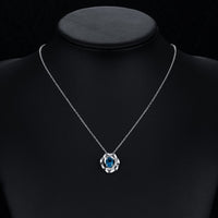 Blue Topaz Clover Shaped White Gold Necklace, , Golden NYC Jewelry, Golden NYC Jewelry jewelryjewelry deals, swarovski crystal jewelry, groupon jewelry,, jewelry for mom, 