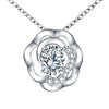 White Swarovski Elements Clover Shaped Pave White Gold Necklace - Golden NYC Jewelry www.goldennycjewelry.com fashion jewelry for women