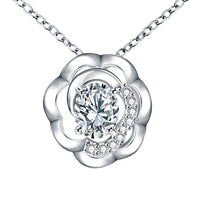 White Swarovski Elements Clover Shaped Pave White Gold Necklace - Golden NYC Jewelry www.goldennycjewelry.com fashion jewelry for women