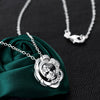White Swarovski Elements Clover Shaped Pav'e White Gold Necklace - Golden NYC Jewelry www.goldennycjewelry.com fashion jewelry for women
