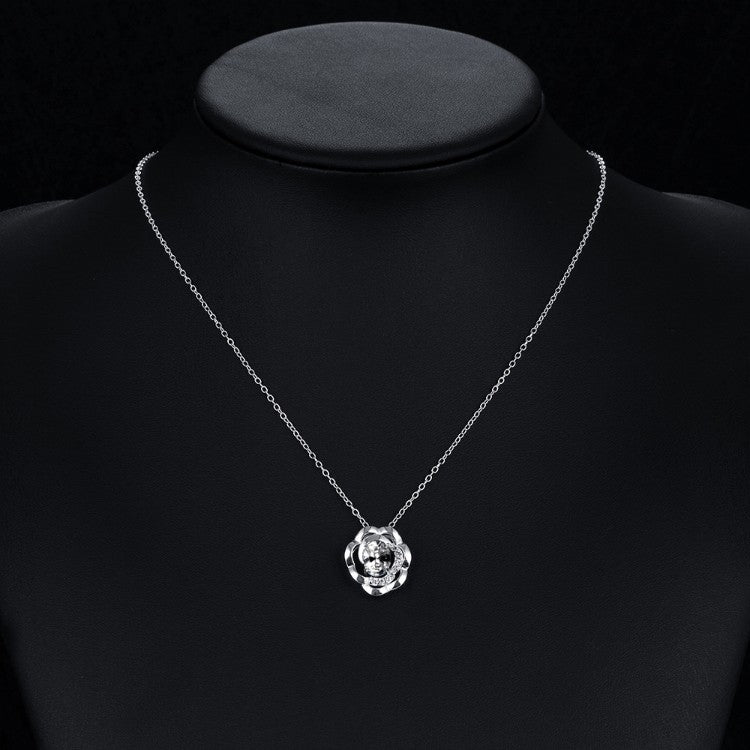 White Swarovski Elements Clover Shaped Pave White Gold Necklace - Golden NYC Jewelry www.goldennycjewelry.com fashion jewelry for women