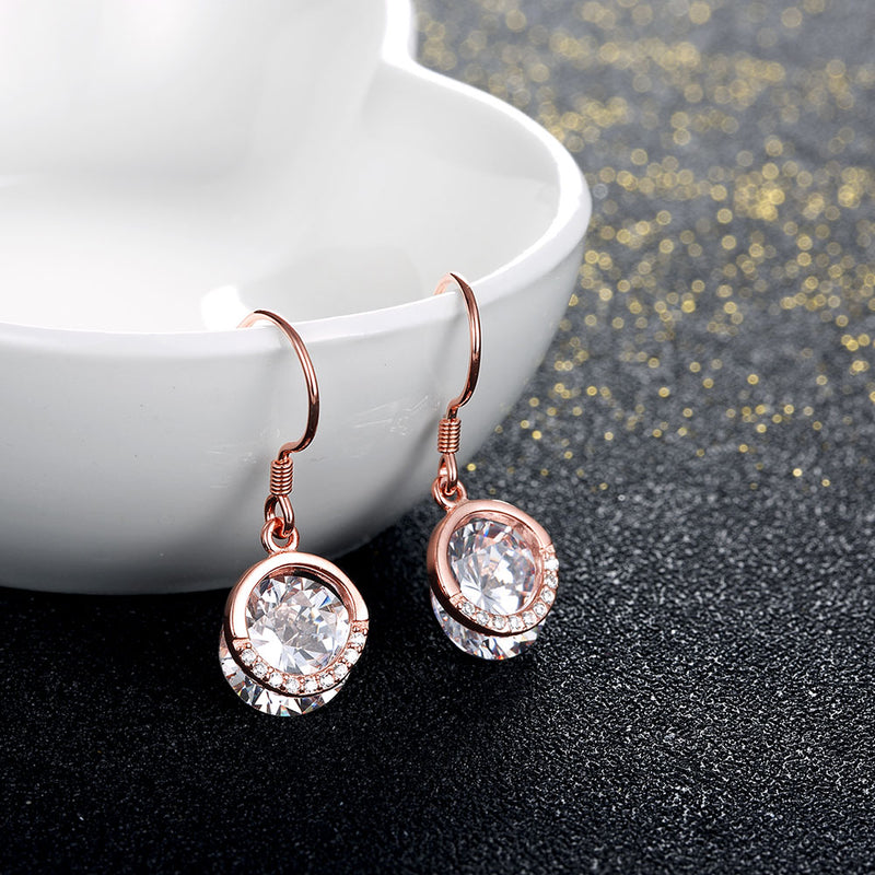Sterling Silver Solitaire Swarovski Drop Earrings