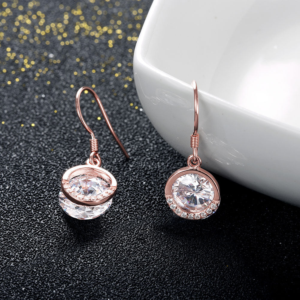 Sterling Silver Solitaire Swarovski Drop Earrings