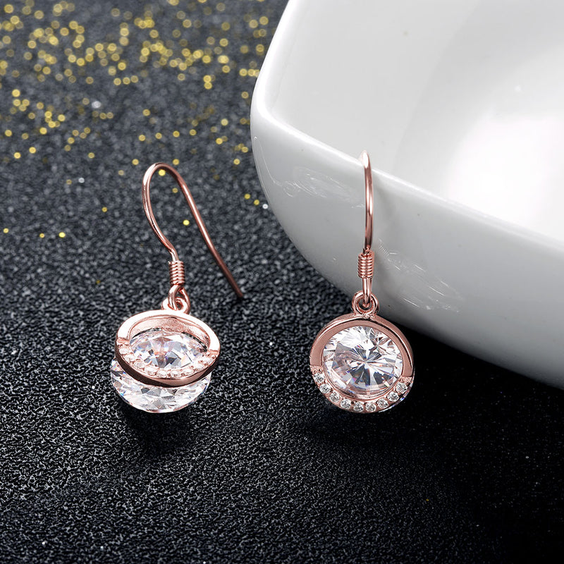 Sterling Silver Solitaire Swarovski Drop Earrings