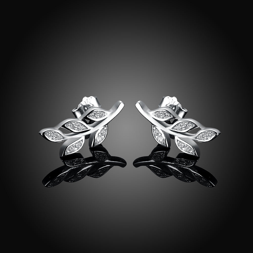 Sterling Silver Swarovski Grapevine Stud Earrings