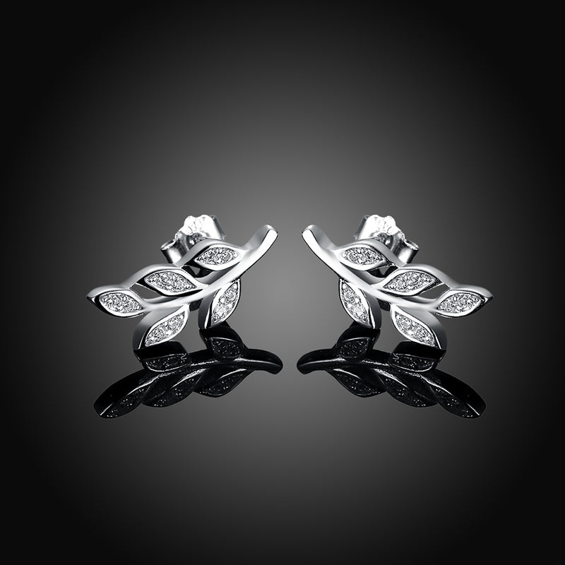 Sterling Silver Swarovski Grapevine Stud Earrings