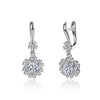 Sterling Silver Pave Swarovski Leverback Earrings