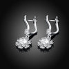 Sterling Silver Pav'e Austrian Leverback Earrings