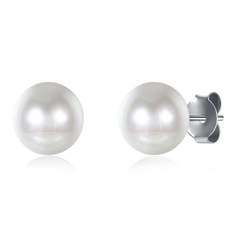 Classic Freshwater Pearl Stud Earrings In Sterling Silver, Earring, Golden NYC Jewelry, Golden NYC Jewelry jewelryjewelry deals, swarovski crystal jewelry, groupon jewelry,, jewelry for mom, 