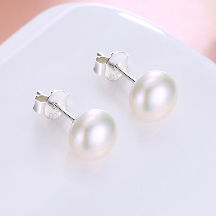 Classic Freshwater Pearl Stud Earrings In Sterling Silver, Earring, Golden NYC Jewelry, Golden NYC Jewelry jewelryjewelry deals, swarovski crystal jewelry, groupon jewelry,, jewelry for mom, 