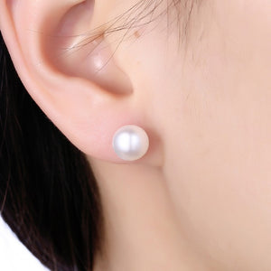 Classic Freshwater Pearl Stud Earrings In Sterling Silver, Earring, Golden NYC Jewelry, Golden NYC Jewelry  jewelryjewelry deals, swarovski crystal jewelry, groupon jewelry,, jewelry for mom, 