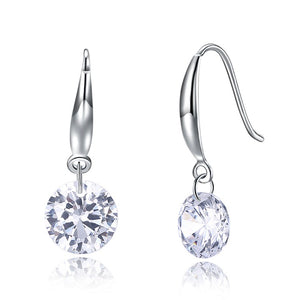 Swarovski Crystal Drop Hook Earring Set in 18K White Gold Plated - Golden NYC Jewelry www.goldennycjewelry.com fashion jewelry for women