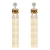 Sterling Silver Swarovski Chandelier Drop Earrings - Gold