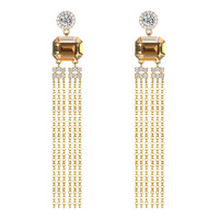 Sterling Silver Swarovski Chandelier Drop Earrings - Gold