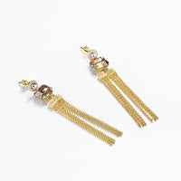 Sterling Silver Swarovski Chandelier Drop Earrings - Gold