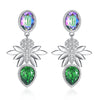 Sterling Silver Swarovski Drop Chandelier Earrings - Silver