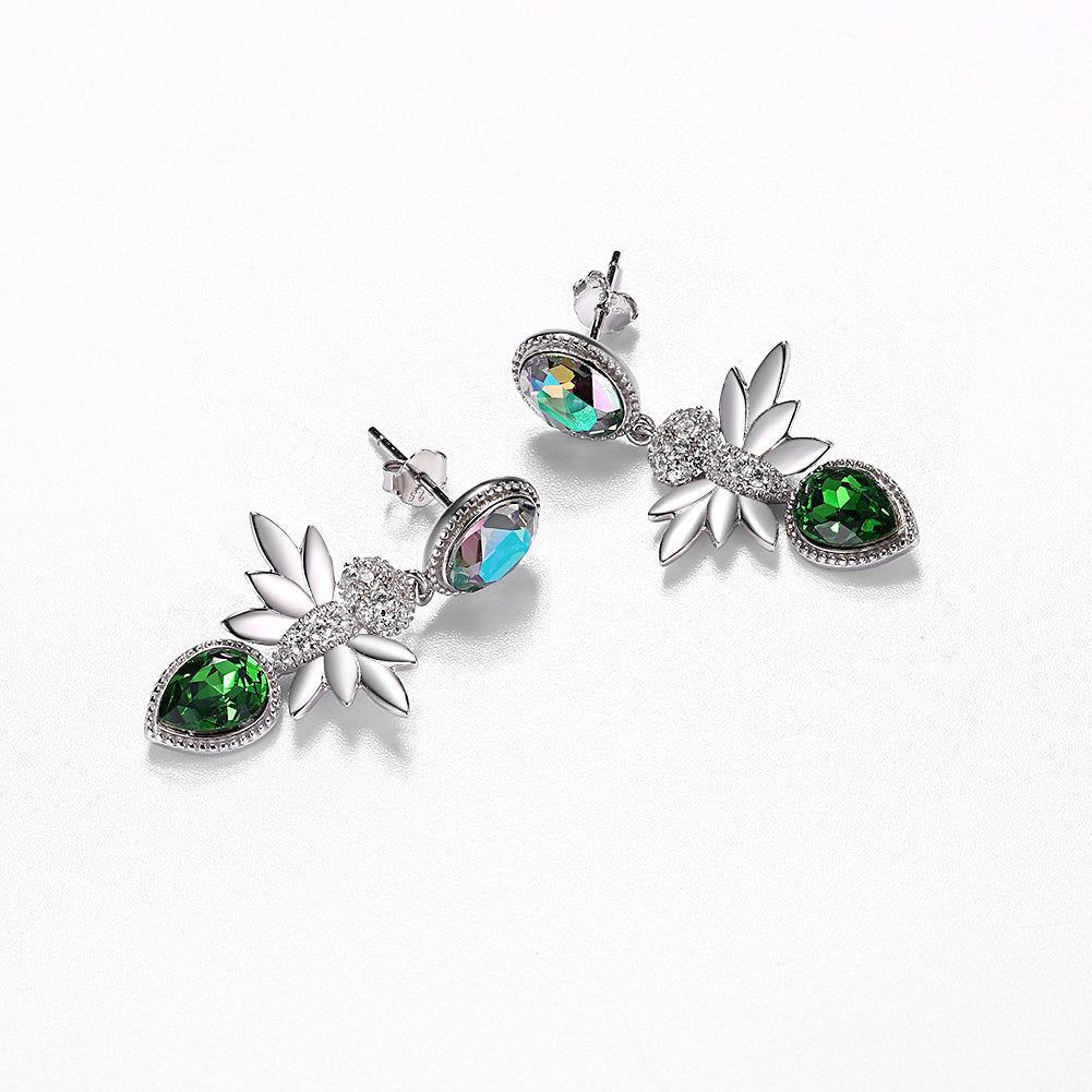 Sterling Silver Swarovski Drop Chandelier Earrings - Silver