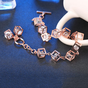 18K Rose Gold over Sterling Silver RUBIX CUBE Bracelet, Bracelet, Golden NYC Jewelry, Golden NYC Jewelry  jewelryjewelry deals, swarovski crystal jewelry, groupon jewelry,, jewelry for mom,