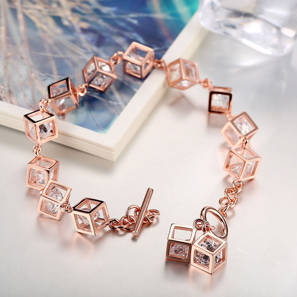 18K Rose Gold over Sterling Silver RUBIX CUBE Bracelet, Bracelet, Golden NYC Jewelry, Golden NYC Jewelry  jewelryjewelry deals, swarovski crystal jewelry, groupon jewelry,, jewelry for mom,