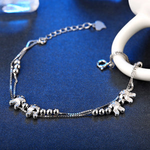 Shimmering Beads Strands Sterling Silver Bracelet