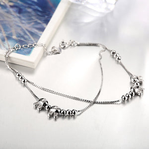 Shimmering Beads Strands Sterling Silver Bracelet