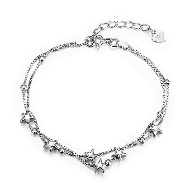 Shooting Stars Strands Sterling Silver Bracelet