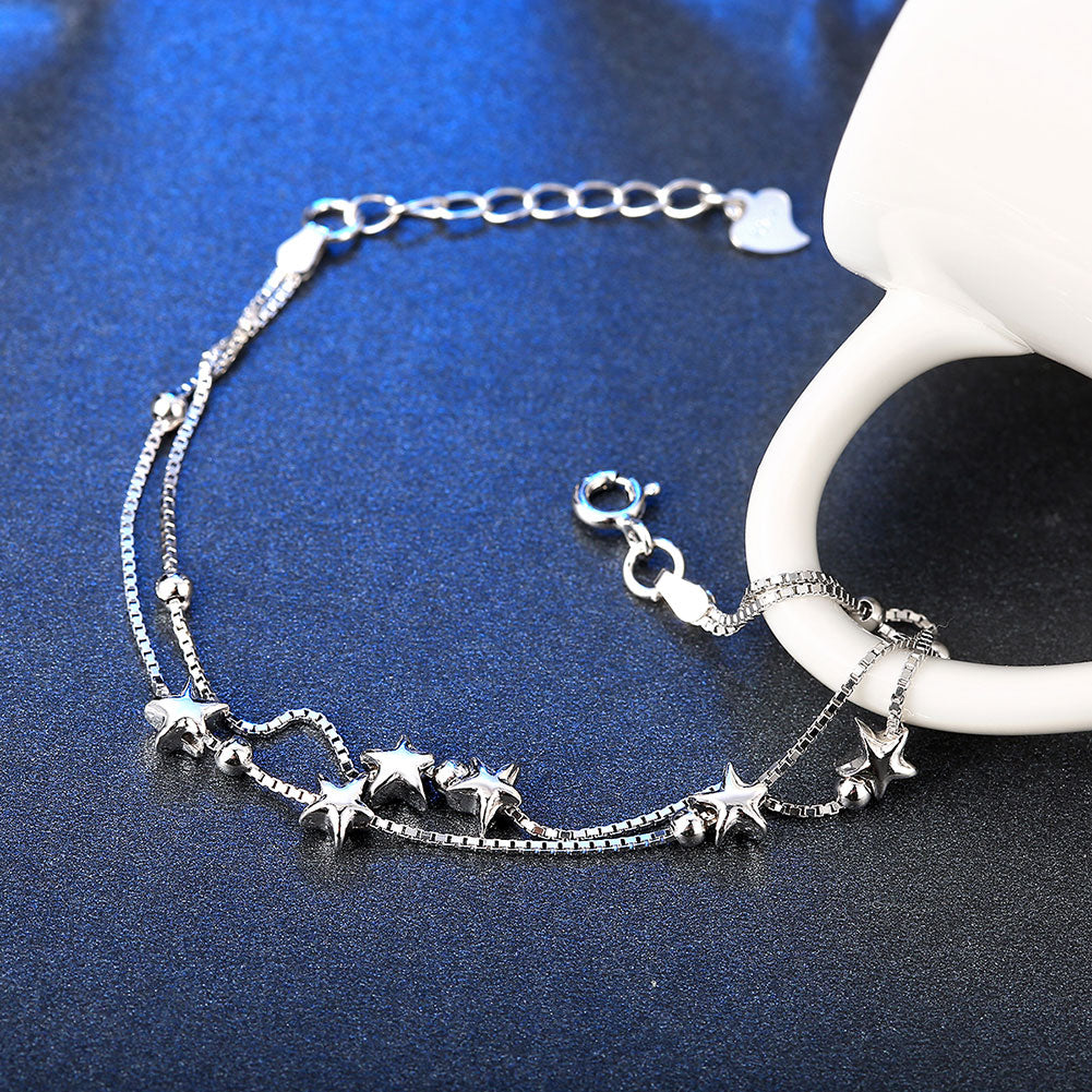 Shooting Stars Strands Sterling Silver Bracelet