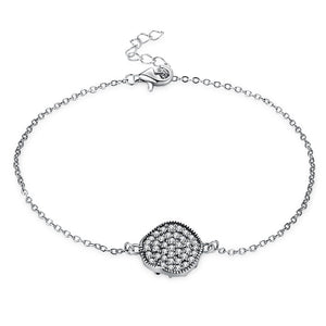 Pave Disc Sterling Silver Bracelet