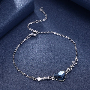 Bermuda Blue Swarovski Crystals Sterling Silver Heart Bracelet, Bracelet, Golden NYC Jewelry, Golden NYC Jewelry  jewelryjewelry deals, swarovski crystal jewelry, groupon jewelry,, jewelry for mom, 