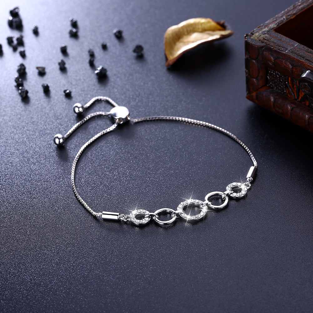 4 Circle Pave Sterling Silver Bracelet, Bracelet, Golden NYC Jewelry, Golden NYC Jewelry  jewelryjewelry deals, swarovski crystal jewelry, groupon jewelry,, jewelry for mom,