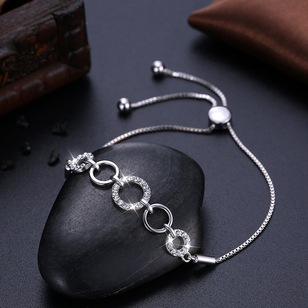 4 Circle Pave Sterling Silver Bracelet, Bracelet, Golden NYC Jewelry, Golden NYC Jewelry jewelryjewelry deals, swarovski crystal jewelry, groupon jewelry,, jewelry for mom,