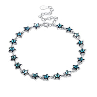 A SKY FULL OF STARS - 5.00 CT Bermuda Blue Swarovski Crystals Sterling Silver Bracelet, Bracelet, Golden NYC Jewelry, Golden NYC Jewelry jewelryjewelry deals, swarovski crystal jewelry, groupon jewelry,, jewelry for mom,