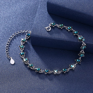 A SKY FULL OF STARS - 5.00 CT Bermuda Blue Swarovski Crystals Sterling Silver Bracelet, Bracelet, Golden NYC Jewelry, Golden NYC Jewelry  jewelryjewelry deals, swarovski crystal jewelry, groupon jewelry,, jewelry for mom,