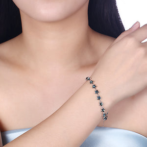 A SKY FULL OF STARS - 5.00 CT Bermuda Blue Swarovski Crystals Sterling Silver Bracelet, Bracelet, Golden NYC Jewelry, Golden NYC Jewelry  jewelryjewelry deals, swarovski crystal jewelry, groupon jewelry,, jewelry for mom,