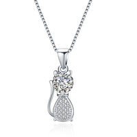 Sterling Silver Swarovski Kitty Cat Necklace