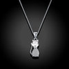 Sterling Silver Swarovski Kitty Cat Necklace