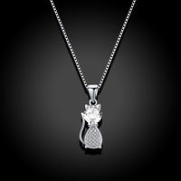 Sterling Silver Swarovski Kitty Cat Necklace