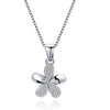 Sterling Silver Pa've Petals Pendant Necklace - Golden NYC Jewelry www.goldennycjewelry.com fashion jewelry for women